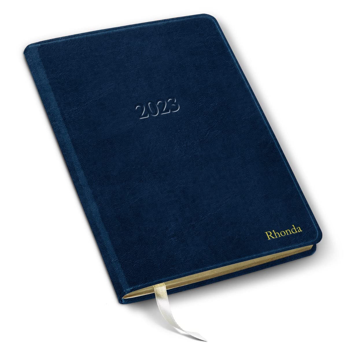 2023 Weekly Desk Planner - Acadia Navy Leather Gallery - 8x5.5