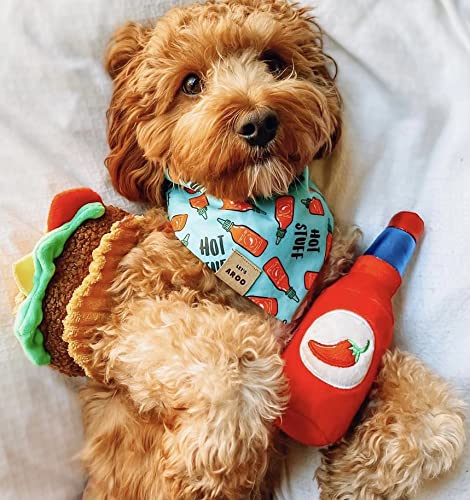 TONBO Cute Food Plush Dog Toys - Soft & Durable Taco Tuesday Combo for Small & Medium Dogs - Perfect for Chewing, Cuddling & Playtime at Home or Outdoors