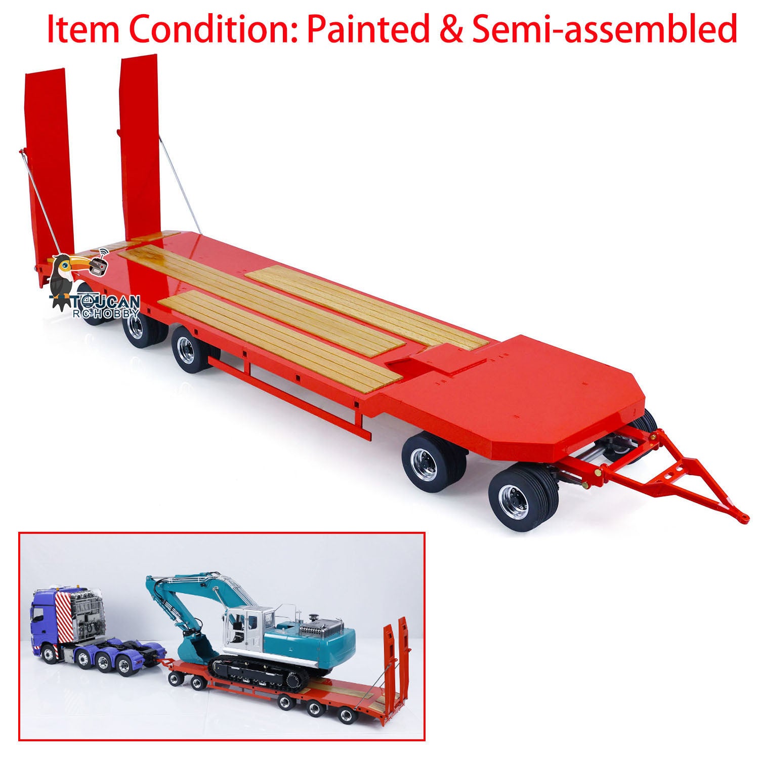 1/14 Scale LESU RC Hydraulic Dumper Truck Metal Flatbed Trailer - Remote Controlled Tipper Car Accessory for DIY & Painting | Perfect for Construction Site Play & RC Vehicle Enthusiasts