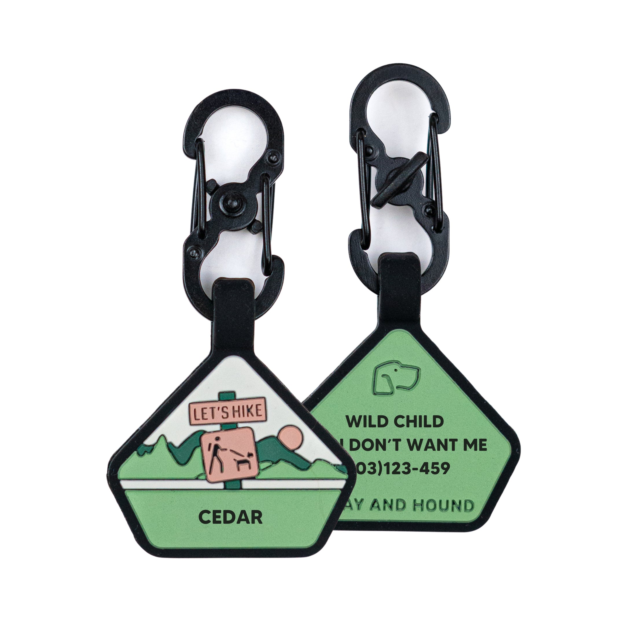 Personalized Silicone Dog ID Tag - Custom Pet Name & Phone Number - Waterproof & Durable for Outdoor Adventures, Hiking, and Daily Walks