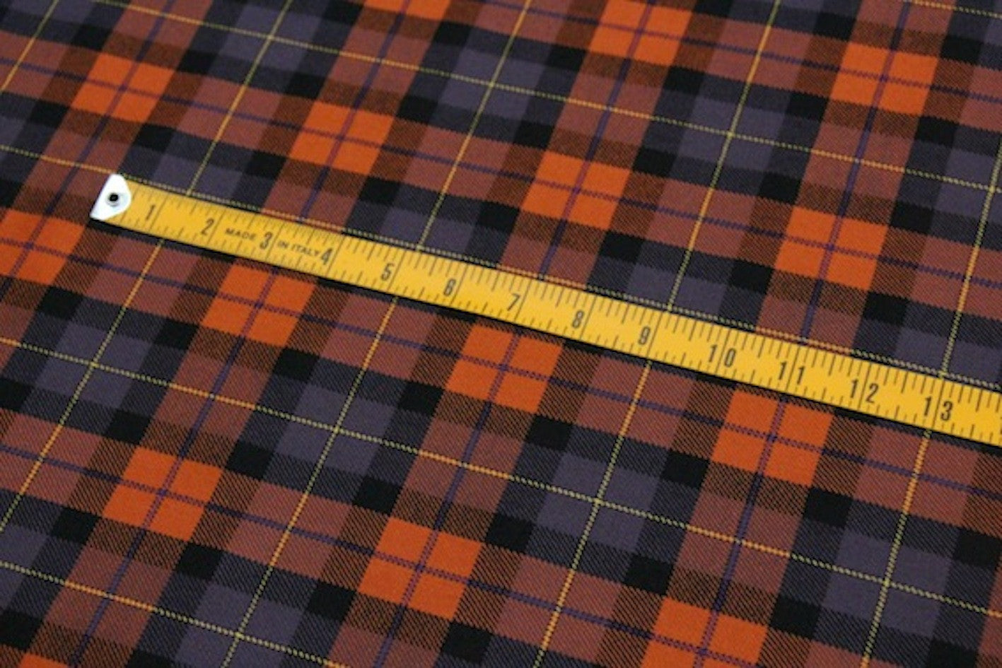 Bertoni Orange Tartan Scarf - Soft Wool Plaid Scarf for Women & Men - Perfect for Winter, Fall & Outdoor Activities