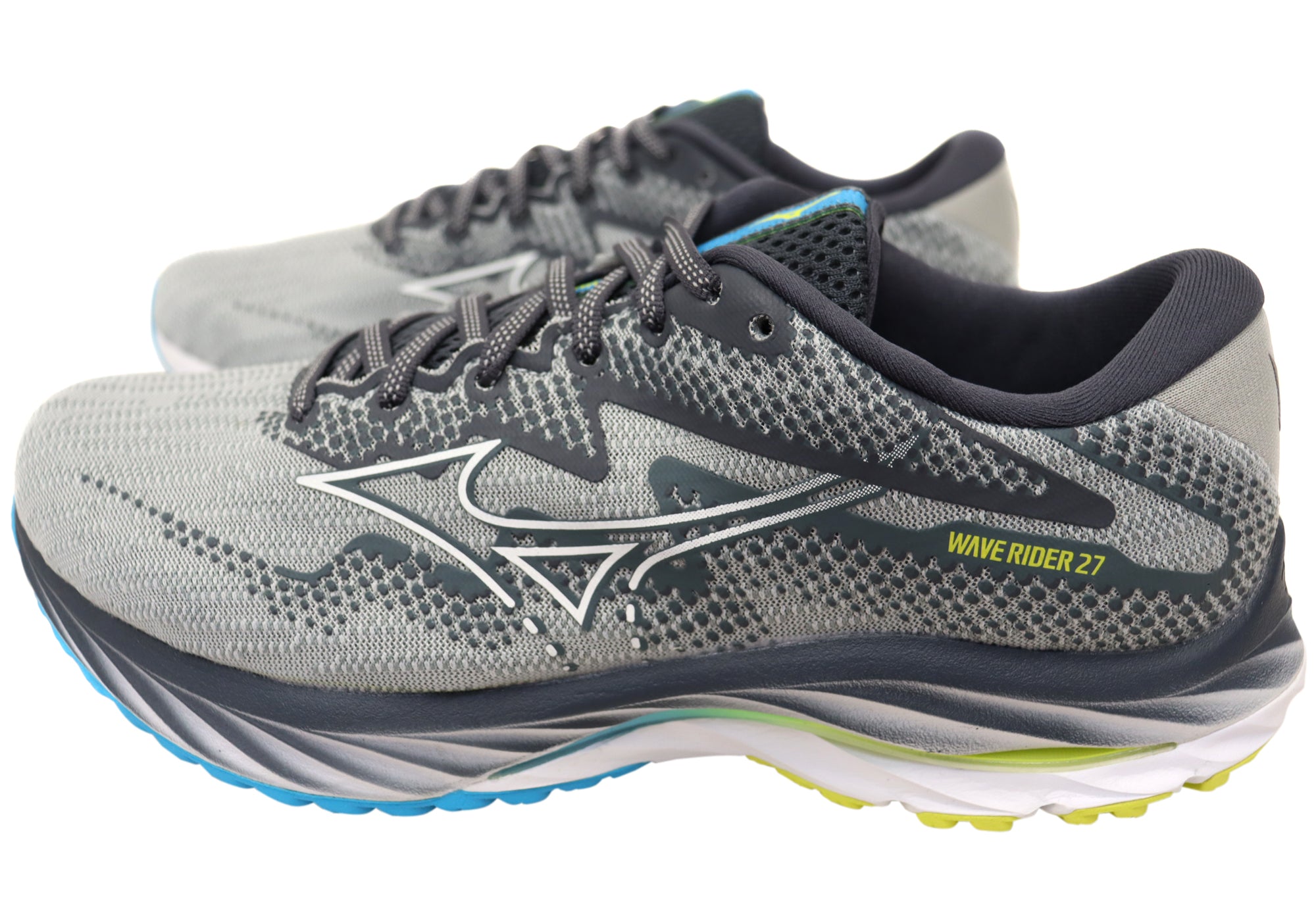 Mizuno Men's Wave Rider 27 Wide Running Shoes - Comfortable Cushioned Athletic Footwear for Jogging, Training & Daily Wear