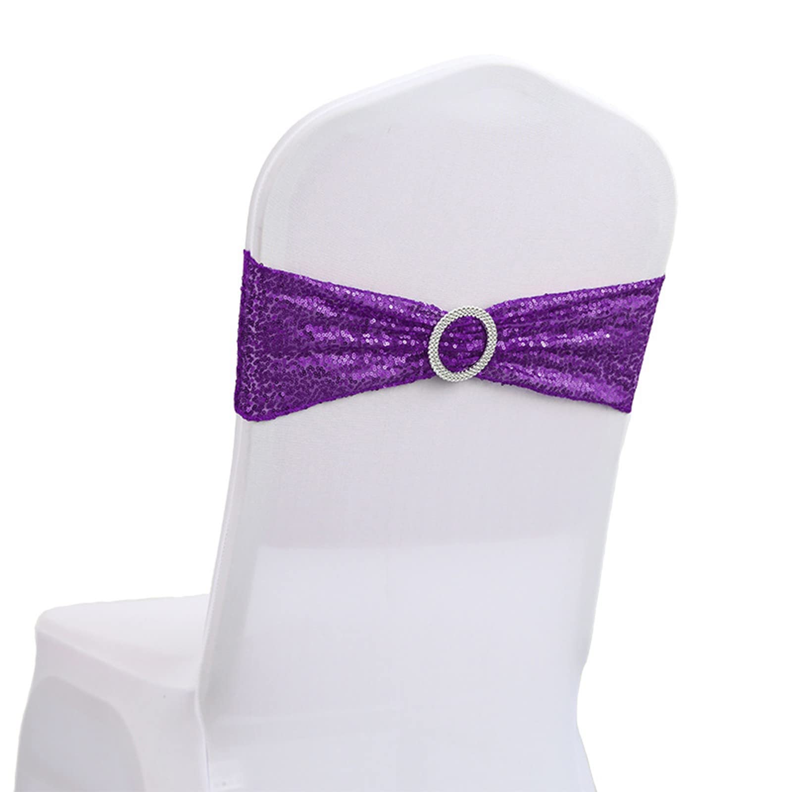Elegant MIAVITA Holiday Party Chair Covers with Bow Back & Sequin Details - Stretchable Elastic Bandage for Bachelorette, Wedding & Christmas Decorations (One Size, Taupe) - Perfect for Banquet Halls, Home Parties & Special Events