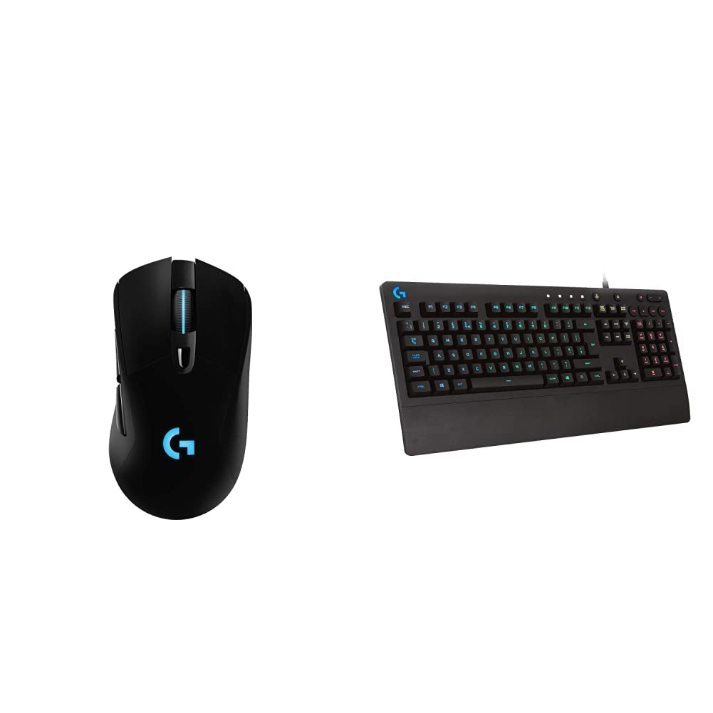 Logitech G703 Lightspeed Wireless Gaming Mouse with Hero 25K Sensor & G213 Prodigy RGB Gaming Keyboard Bundle - Perfect for PC Gaming, Esports & Professional Workstations