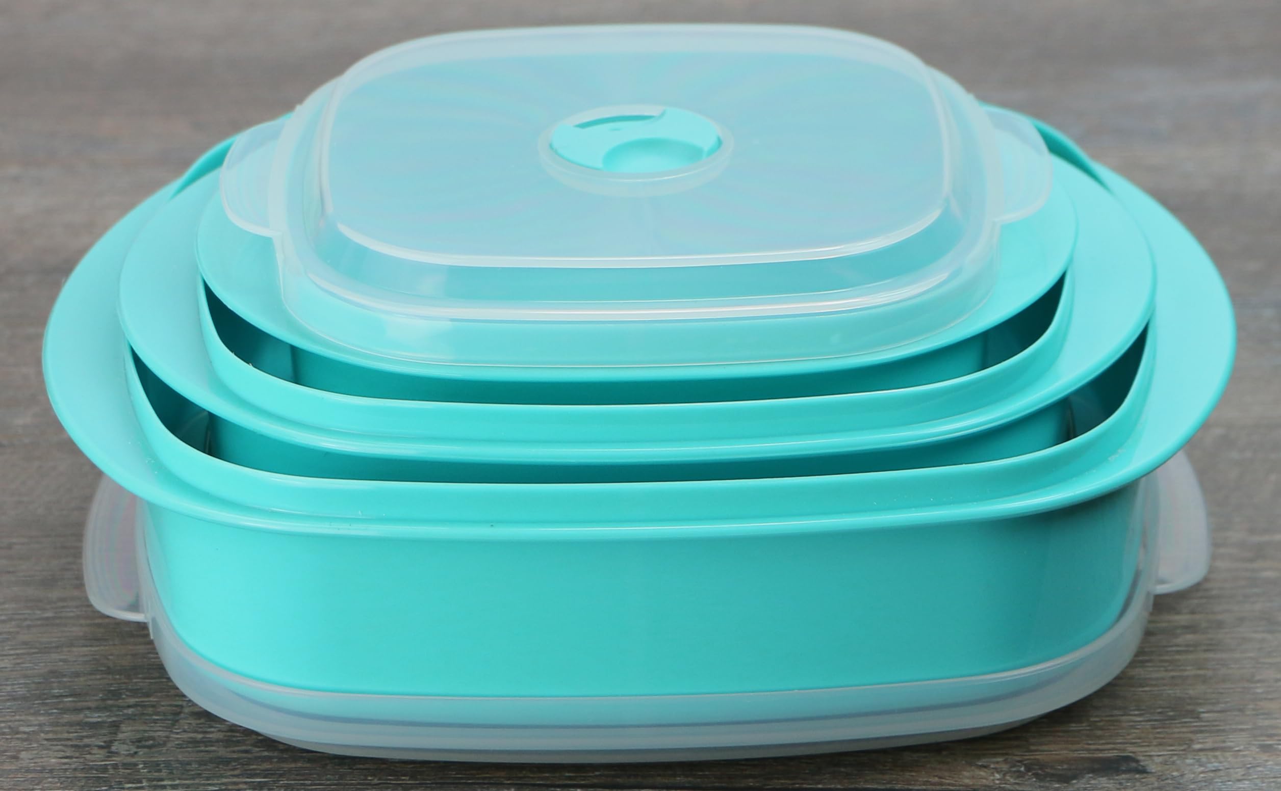 Reston Lloyd Calypso Basics 6-Piece Microwave Cookware Set - Steamer & Food Storage Containers, Turquoise (Multiple Sizes) - Perfect for Meal Prep, Reheating & Leftovers