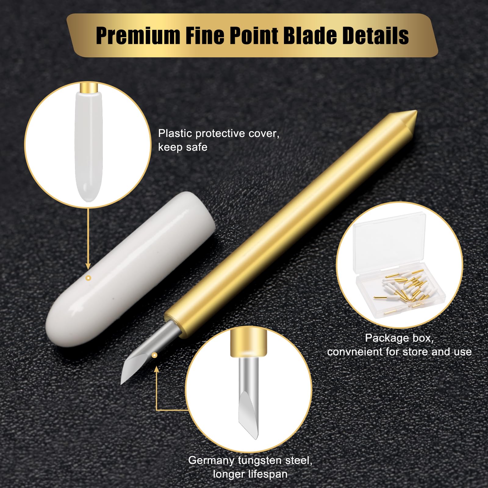 40P Premium Fine Point Blades for Cricut Explore Air 1/2/3 & Maker/Maker 3 - Replacement Cutting Blades for Vinyl, Stickers, Thin Cardstock & Film - Perfect for DIY Crafts, Scrapbooking & Home Decor Projects (40 Pack)