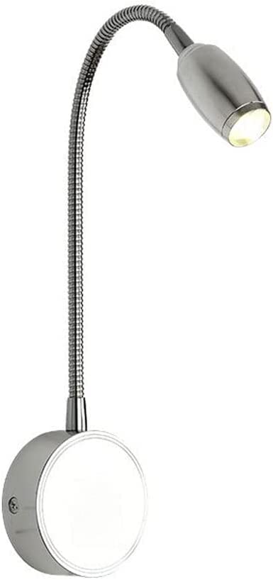 Wall Mounted LED Gooseneck Reading Light - Adjustable Focus Lamp for Bedroom, Study & Office - 6000K Cool White Light - Perfect for Night Reading, Working & Relaxing