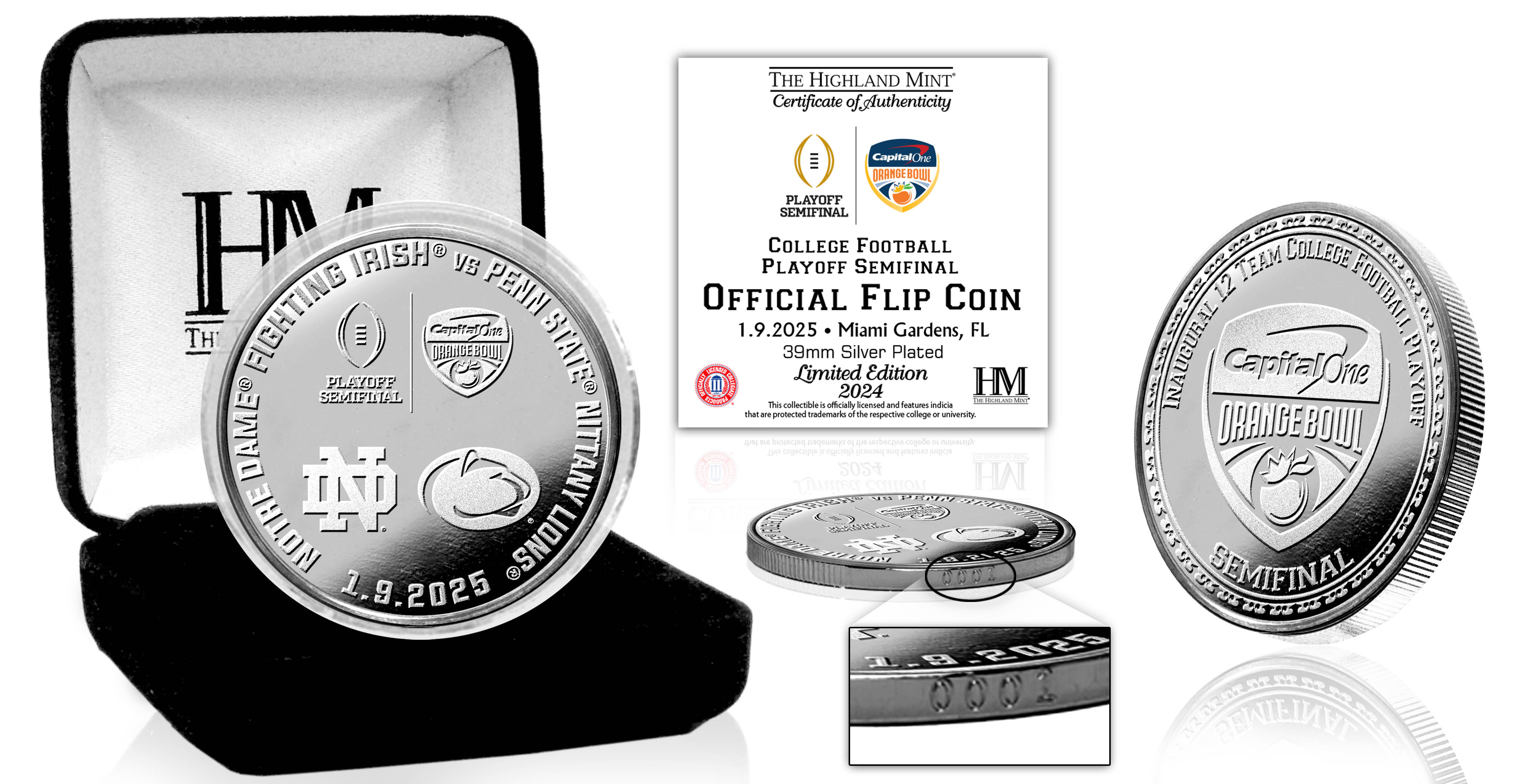 2024-25 Orange Bowl CFP Semifinal Silver Commemorative Coin - College Football Playoff Collectible for Fans & Memorabilia Enthusiasts