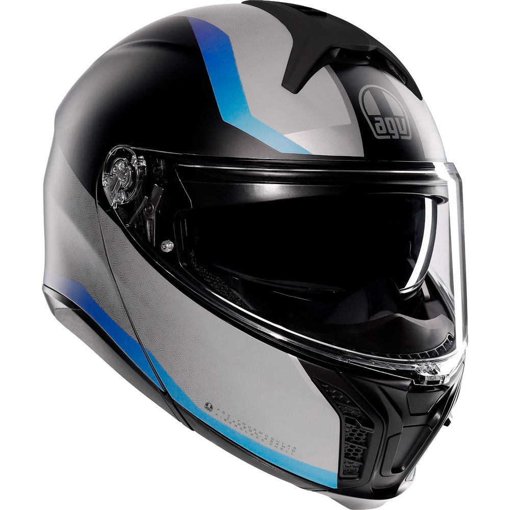 AGV Tourmodular Stray Motorcycle Helmet - Matte Black, Grey & Blue Options - Lightweight & Comfortable for Long Rides & Adventure Touring