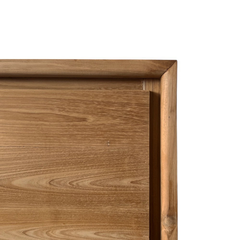 Stylish Riley Teak Wood Sideboard Buffet Cabinet for Dining Room - Modern Storage Furniture for Home & Office Use