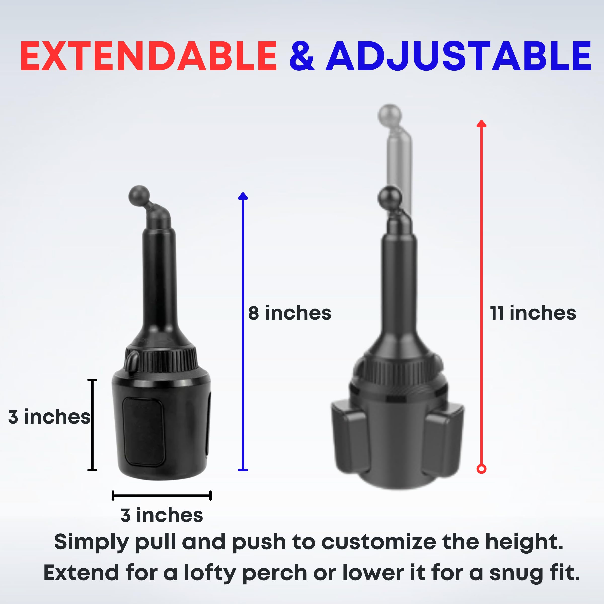 MagSafe Car Cup Holder Mount - 15W Fast Charging for iPhone 12/13/14/15 | Adjustable Extendable Arm with 360° Rotation | Compatible with MagSafe Cases | Perfect for Drivers & Passengers - Use While Commuting, Road Trips & Daily Driving