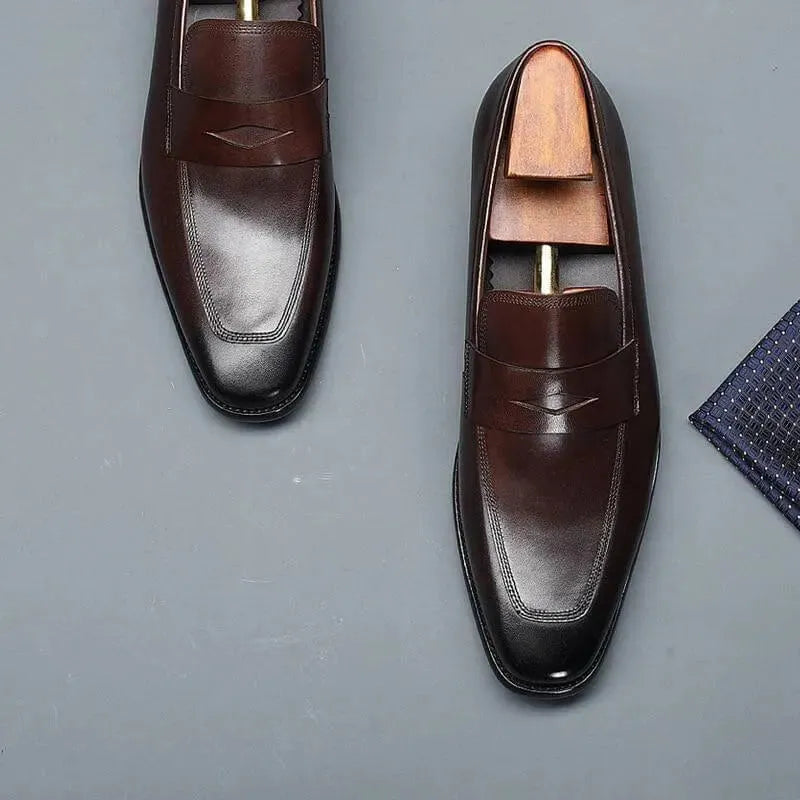 Premium Men's Alfredo Leather Penny Loafers - Classic Comfort & Style for Business, Casual & Formal Wear