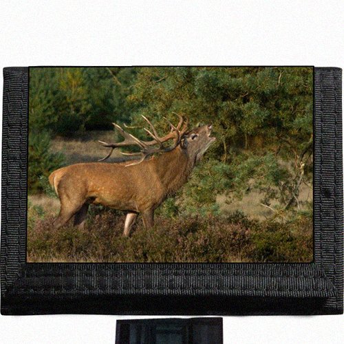 Deer Black TriFold Nylon Wallet for Men - RFID Blocking Slim Bifold Credit Card Holder - Perfect Gift for Dad, Husband, Graduation (Office, Travel, Everyday Carry)