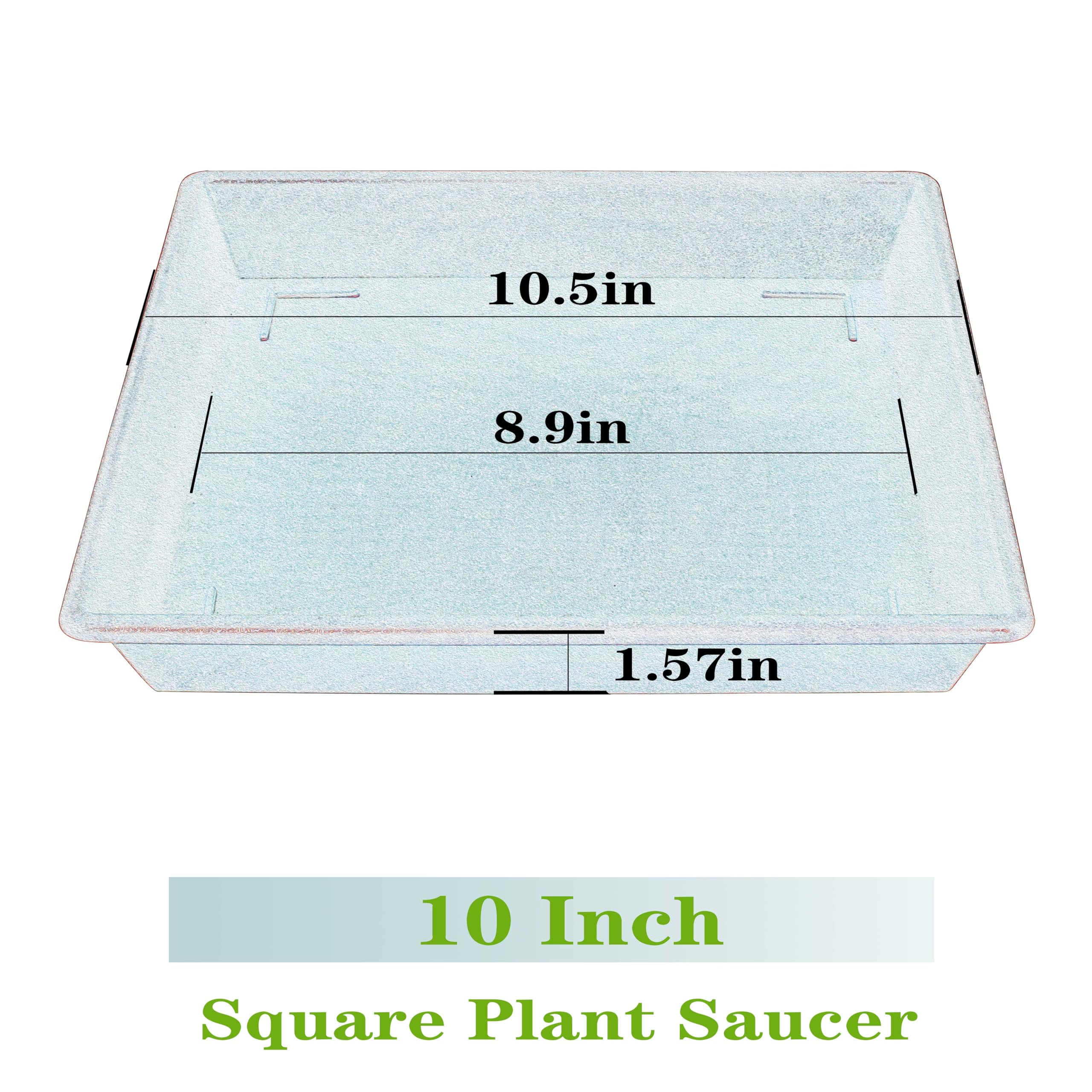 10 Inch Square Plant Saucer (2 Pack) - Heavy Duty Plastic Plant Trays for Pots - Indoor/Outdoor Flower Pot Drip Trays (6/8/10/12/14/16/18/20 Inch Options) - Perfect for Home Decor, Garden, Balcony & Patio Plant Protection