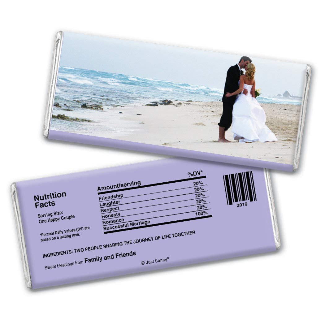 Personalized Wedding Favors - 36ct Custom Photo Candy Bars in Lavender | Perfect for Bridal Showers, Bachelorette Parties & Wedding Reception Gifts