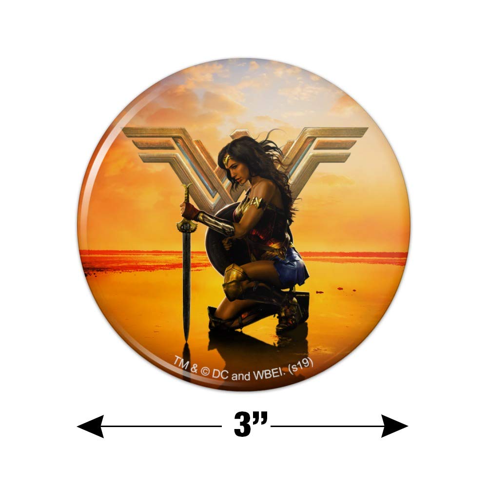 Wonder Woman Movie Poster Fridge Magnet - Strong Magnetic Refrigerator Decor for Kitchen, Office, Locker - DC Comics Superhero Collectible Gift for Fans