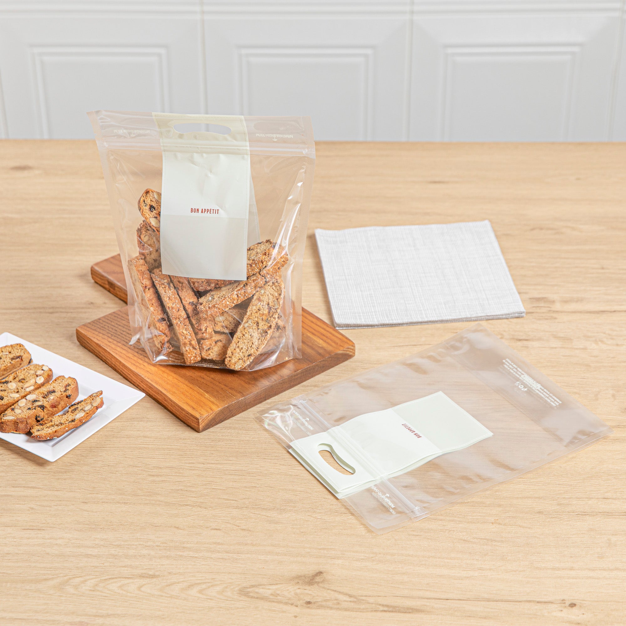 Clear Plastic Gusset Zipper Bags with Handles - 8.25