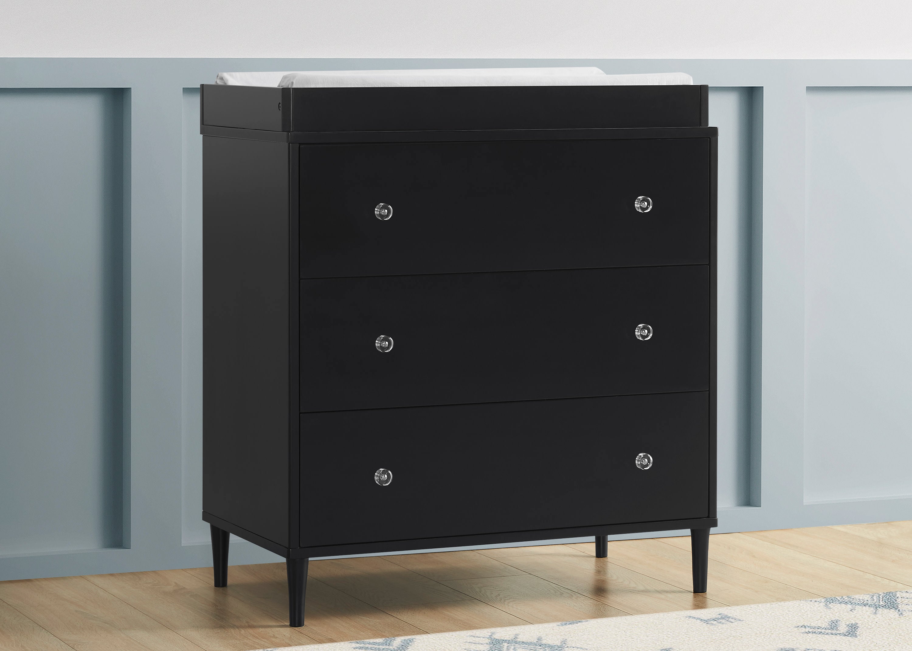 Bowie 3 Drawer Dresser with Changing Top & Interlocking Drawers - Nursery Baby Changing Table & Bedroom Storage Solution