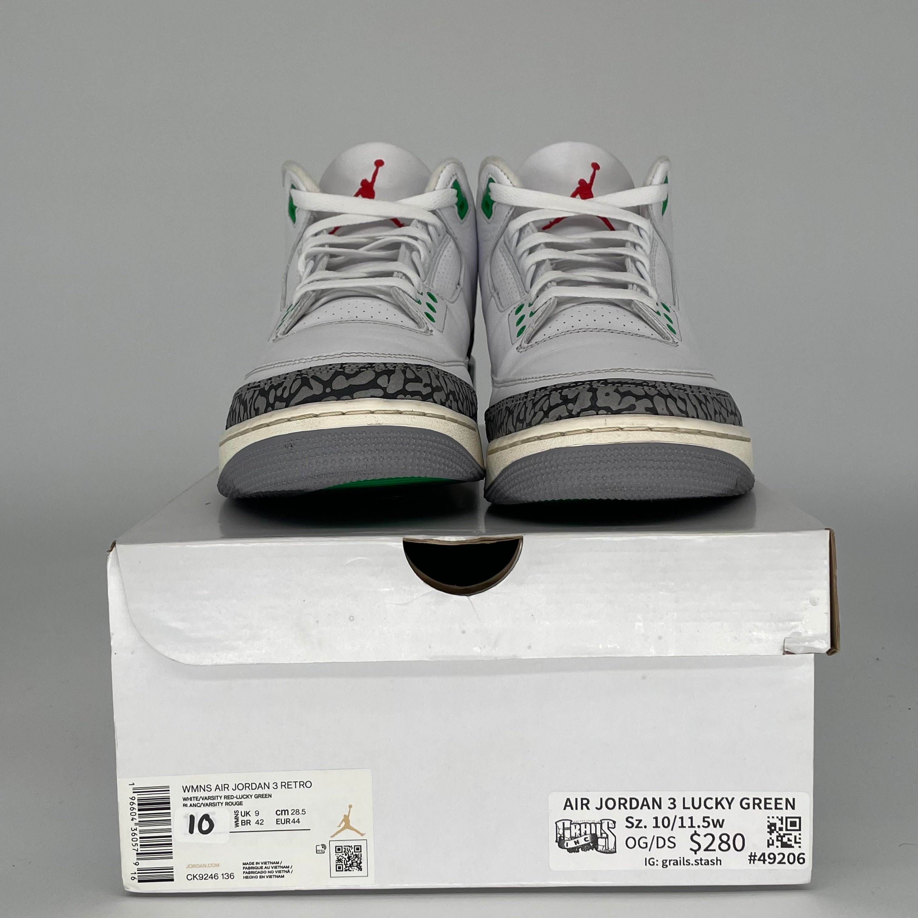 AIR JORDAN 3 Lucky Green Women's Basketball Shoes Size 10/11.5W - Style CK9246-136 | Retro Sneakers for Running, Gym Workouts & Streetwear Fashion