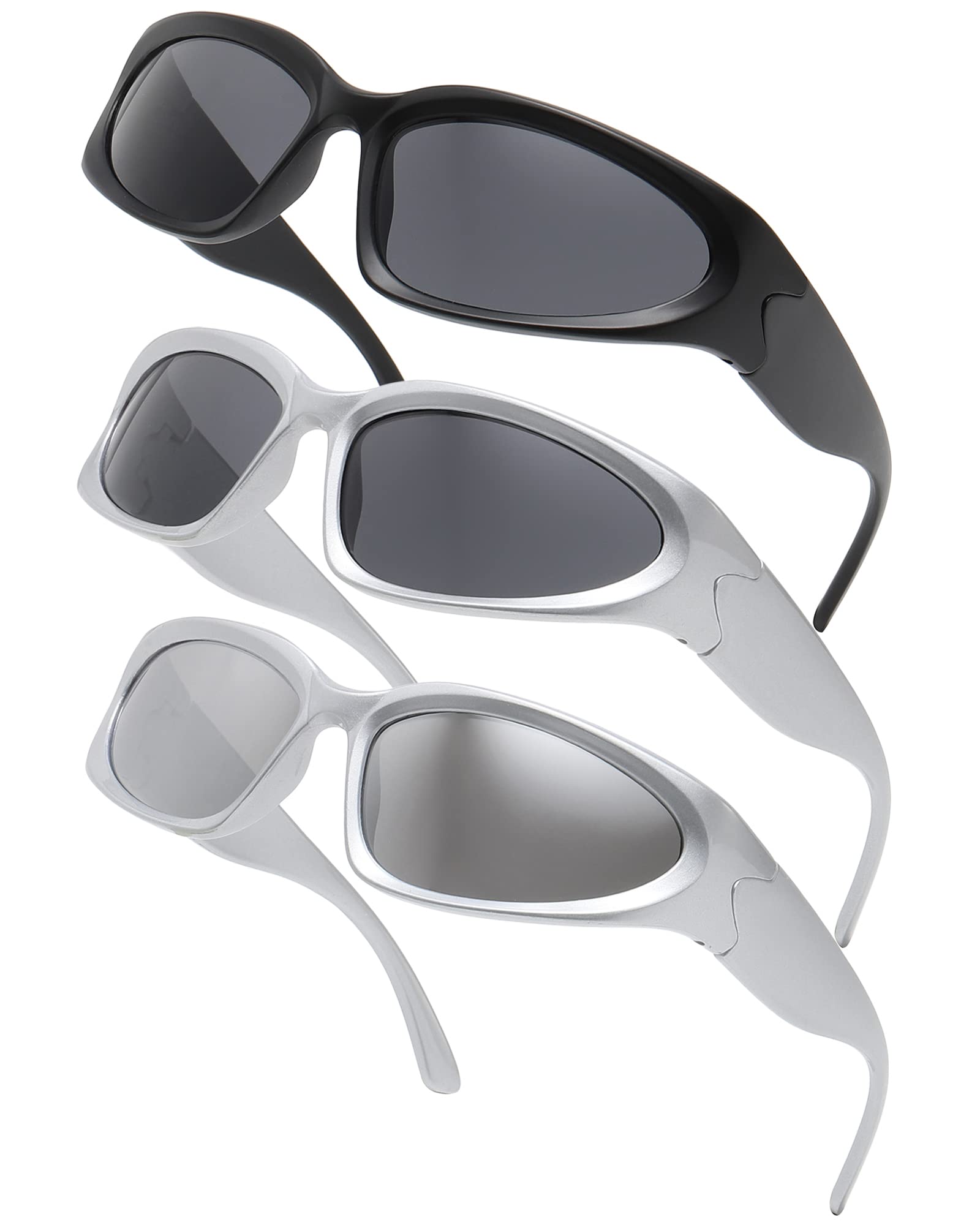 Wrap Around Fashion Sunglasses for Men & Women - Y2K Rhinestone Vintage Bling Polarized UV Protection - Outdoor Sports, Beach, Driving & Summer Activities