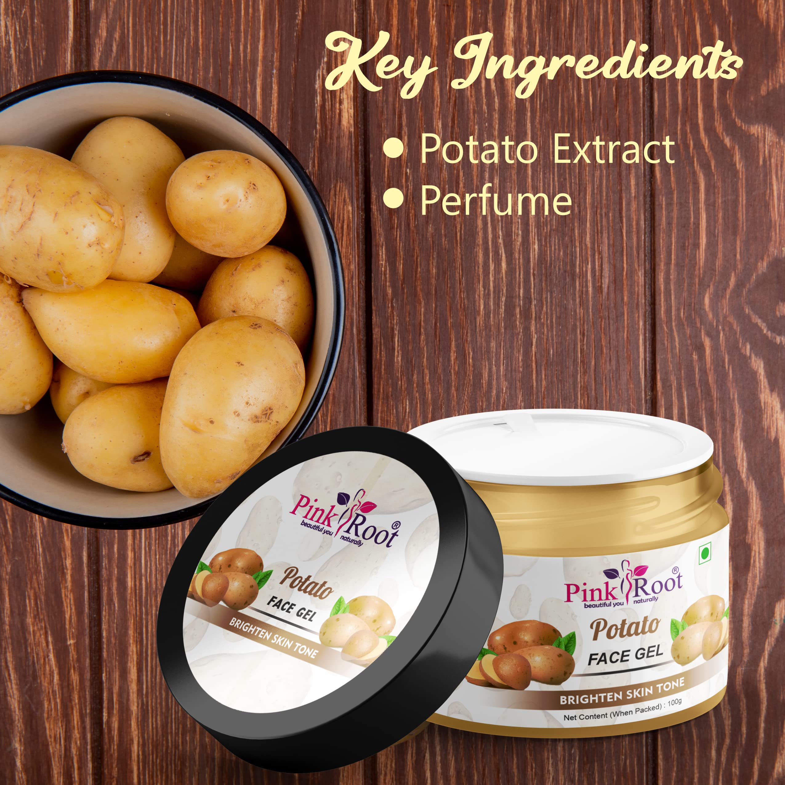 Pink Root Potato Face Gel 100ml - Natural Brightening & Hydrating Facial Treatment for Glowing Skin | Perfect for Daily Skincare Routine & Nighttime Moisturizing