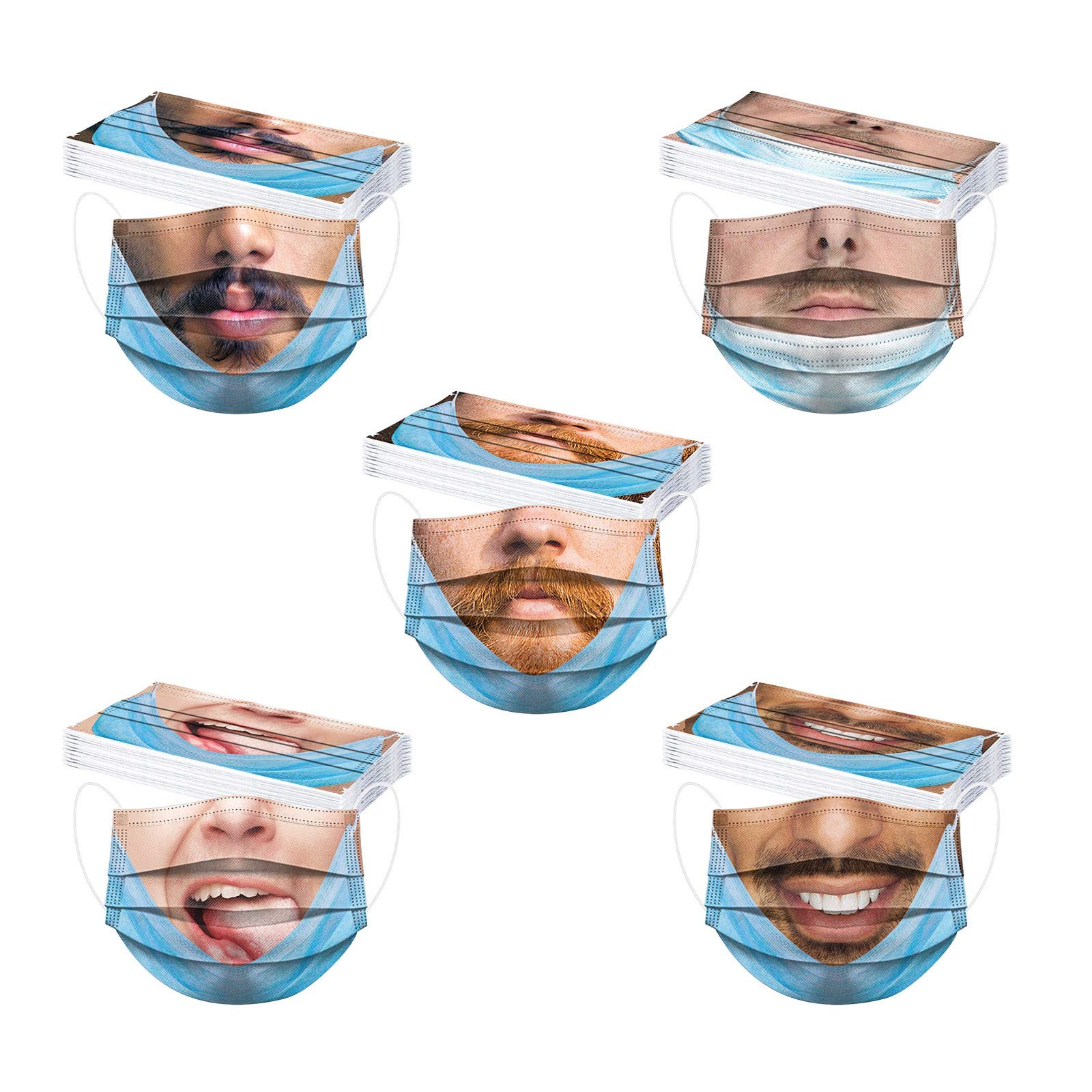 50PC Disposable Face Masks with Cute Animal Prints - Funny & Stylish Protective Face Coverings for Adults - Perfect for Daily Use, Parties, Travel & Outdoor Activities