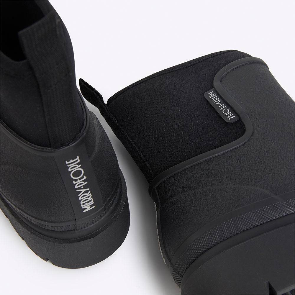 Merry People Tully Rain Boots for Women - Waterproof Black Rubber Boots for Walking, Hiking & Outdoor Adventures