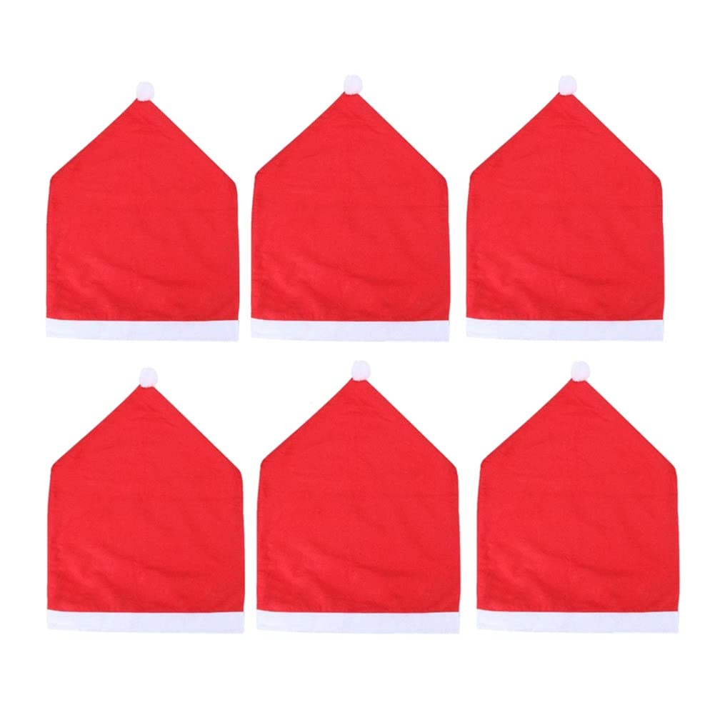 6 Pcs Christmas Chair Covers - Santa Claus & Snowman Hat Chair Caps Set for Holiday Party Decor, Xmas Table Setting, Festive Dinner Decorations - Perfect for Christmas Parties, Family Gatherings & Holiday Celebrations