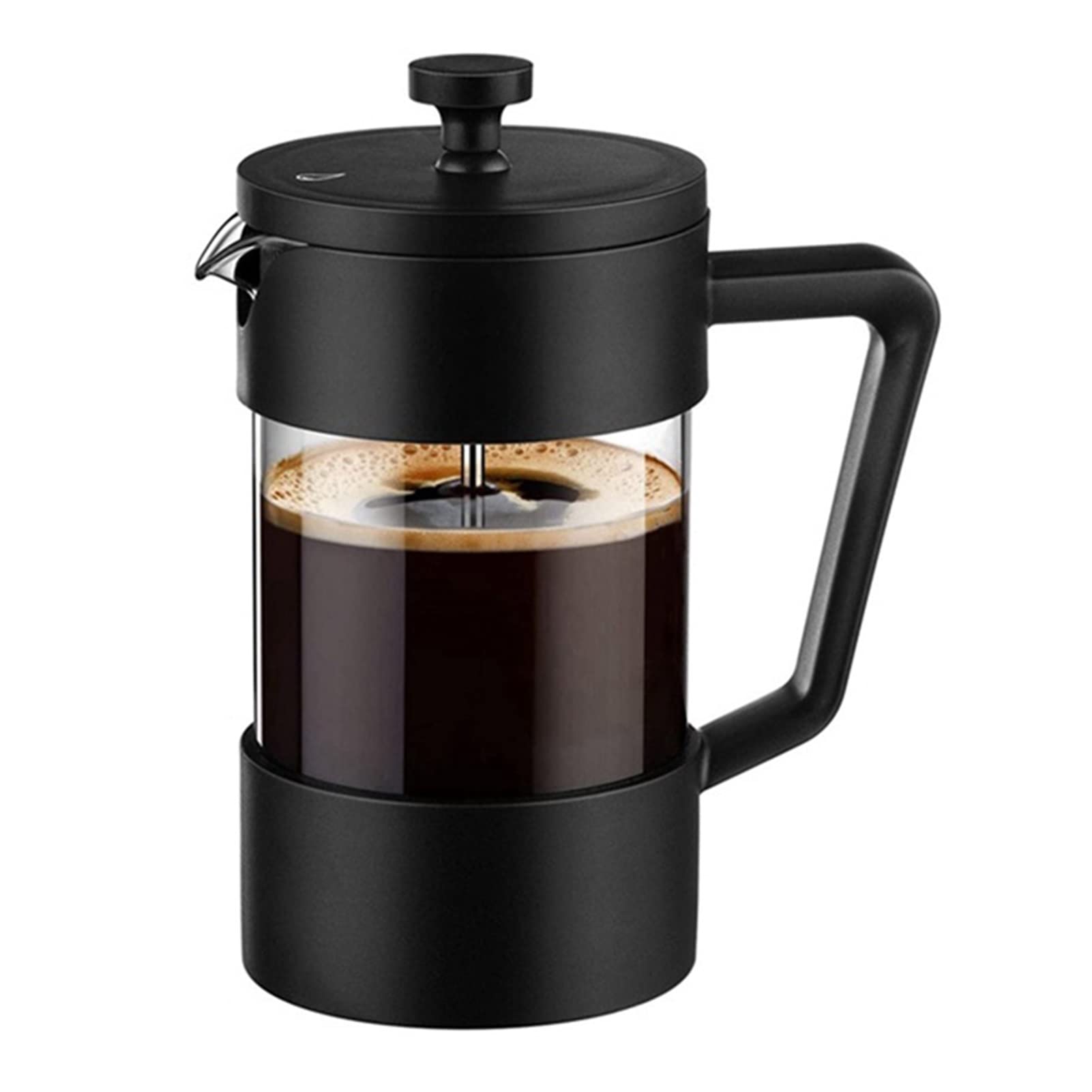 Premium French Press Coffee & Tea Maker - 34oz Thickened Borosilicate Glass, Rust-Free Stainless Steel Filter, Dishwasher Safe - Perfect for Home, Office & Camping (Black, 7x17x12cm)
