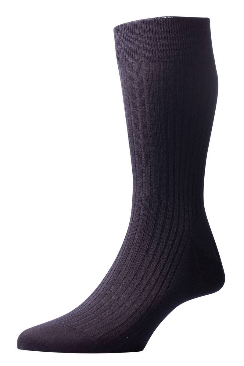 Pantherella Men's Kangley Rib Merino Wool Socks - Black | Premium Comfort for Hiking, Business & Winter Wear