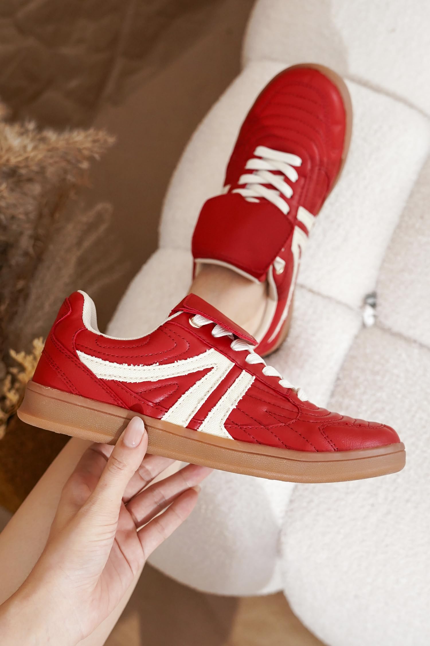 Project Cloud Leather Women's Sneakers - Memory Foam Comfortable Casual Shoes for Women | Slip-Resistant Fashion Sneakers with Lace-Up Design | Perfect for Walking, Travel & Everyday Wear (Madrid)