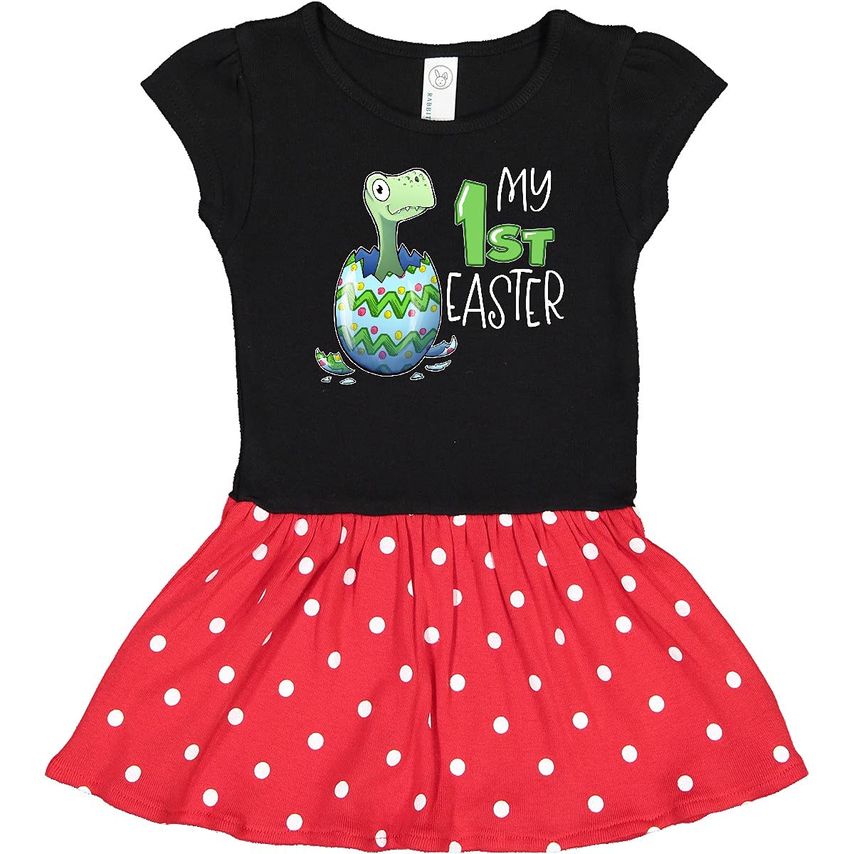 Inktastic My 1st Easter Dinosaur Hatching Egg Baby Dress - Cute Easter Outfit for Infants & Toddlers - Perfect for Easter Egg Hunts, Photo Shoots & Family Gatherings