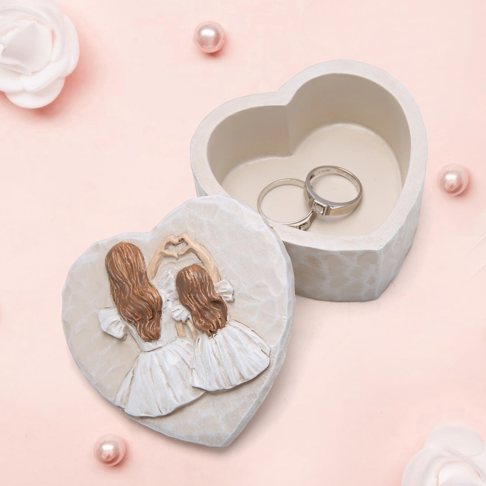 Hand-Painted Memorial Keepsake Jewelry Box - Mother's Day Gift, Anniversary Present, Christmas Decorative Box & Birthday Gift for Mom | Perfect for Jewelry Storage, Table Decor, and Special Occasion Gifts