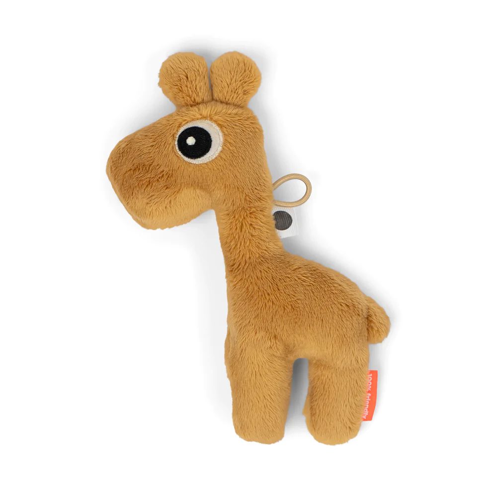 Done by Deer Tiny Sensory Rattle Toy - Soft Baby Teether & Developmental Toy for Infants 0-12 Months, Mustard Yellow (Raffi) | Perfect for Tummy Time, Sensory Play & Early Learning