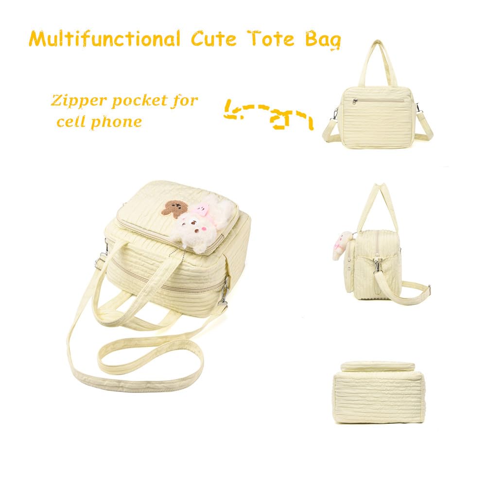 Waterproof Diaper Bag Tote for Moms - Large Travel Baby Bag with Multiple Pockets, Stroller Hooks & Insulated Bottle Holder (Yellow) - Perfect for Daycare, Shopping Trips & Family Vacations