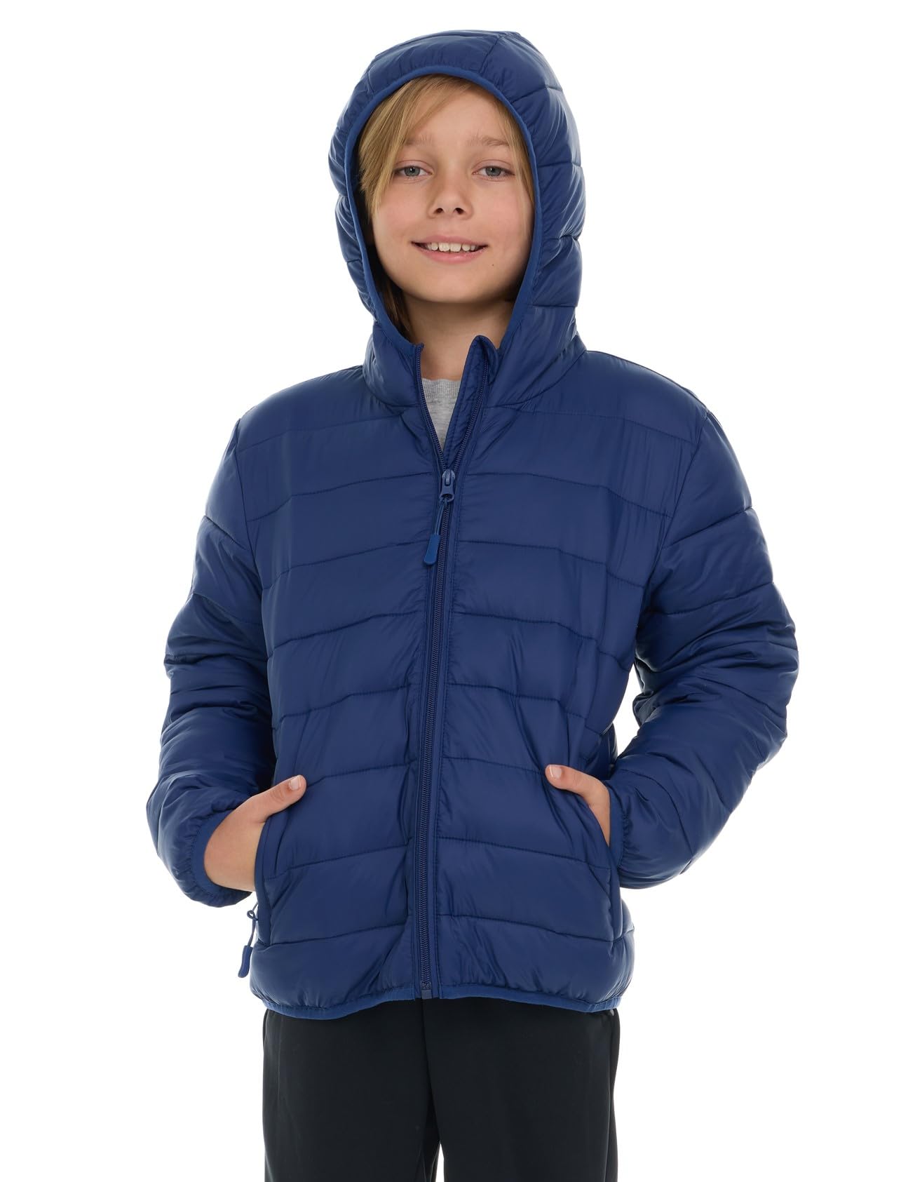 Lightweight Packable Boys Puffer Jacket with Hood - Warm Winter Coat for Kids - Perfect for School, Outdoor Play & Cold Weather Activities