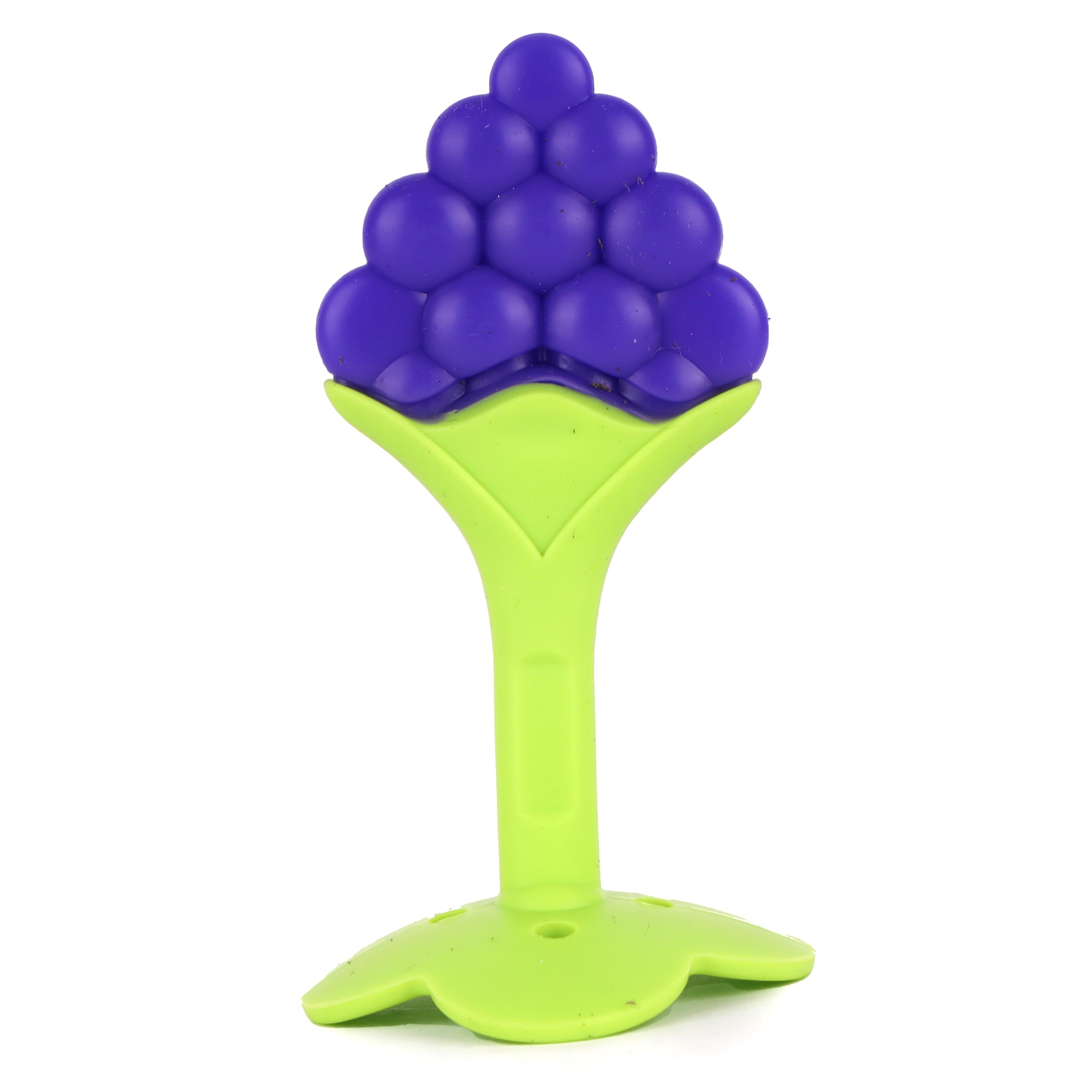 Enkaybee BPA-Free Silicone Baby Teething Toy - Soft Textured Fruit Shaped Teether for Infants 0-6 Months - Soothes Sore Gums & Promotes Healthy Chewing - Perfect for Home, Travel & Daycare Use - Purple