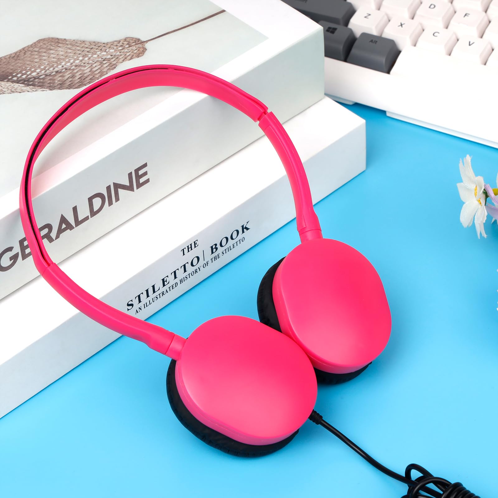 Bulk Classroom Headphones 30 Pack - Durable School Headphones for Kids, Students, Teens & Adults - Multi-Color Wholesale Earphones Set - Perfect for Online Learning, Computer Labs & Classroom Activities