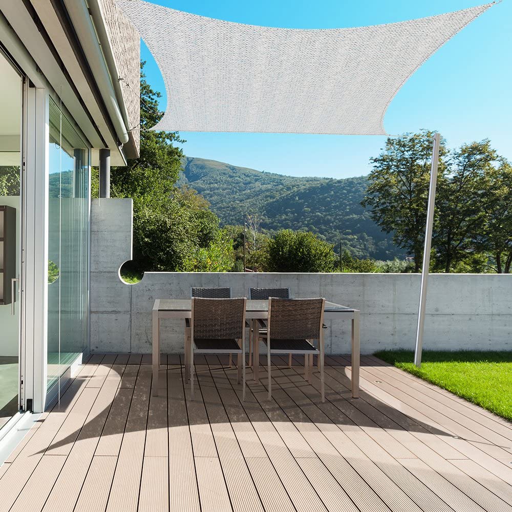 Jarolift Square Sun Shade Sail - Breathable UV Protection & Privacy Screen for Patio, Garden, Balcony - 360 x 360 cm HDPE Fabric in Orange - Perfect for Outdoor Relaxation & Sun Protection