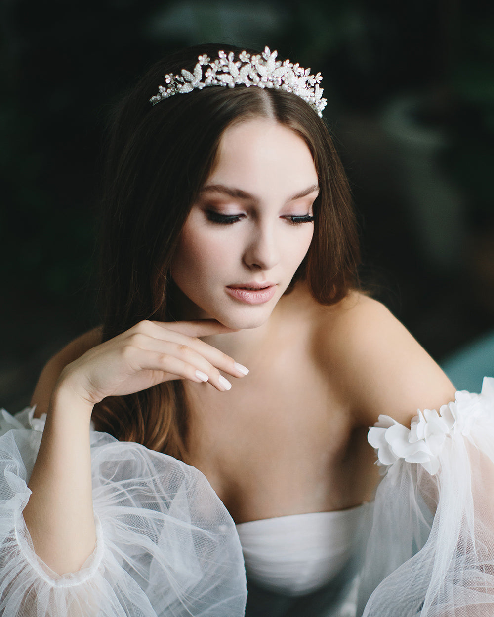 Bella Floral Tiara Headband for Women - Elegant Wedding Hair Accessories, Bridal Crown, Boho Festival Headpiece for Brides, Prom, Parties & Special Occasions
