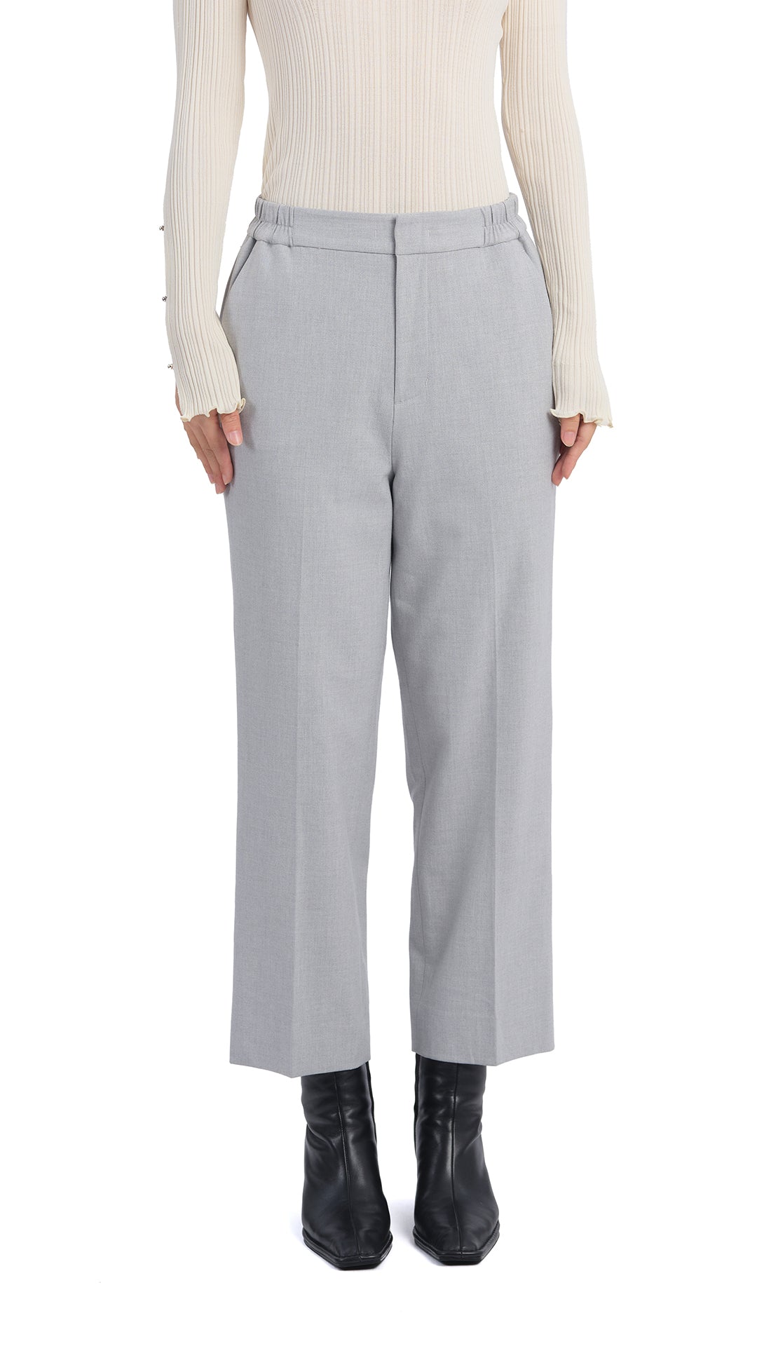 Straight Leg Trousers for Women - High Waist Office Pants, Comfortable Stretch Work Pants for Business Casual & Professional Wear
