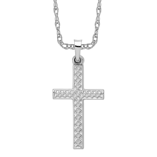 14K Solid White Gold Latin Mexican Holy Cross Necklace - Religious Chain Pendant with Jesus Christ Charm for Women & Men | Perfect for Baptism, First Communion, Confirmation & Daily Faith Jewelry