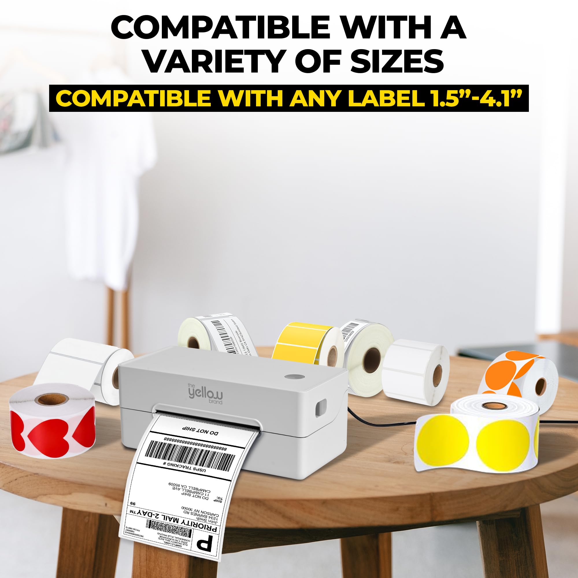 Bluetooth Thermal Label Printer 4x6 - Wireless Shipping Label Printer for iPhone, Android, Windows, Mac - Compatible with Amazon, eBay, UPS, USPS - Perfect for Home Office, Small Business & E-commerce Sellers (White)