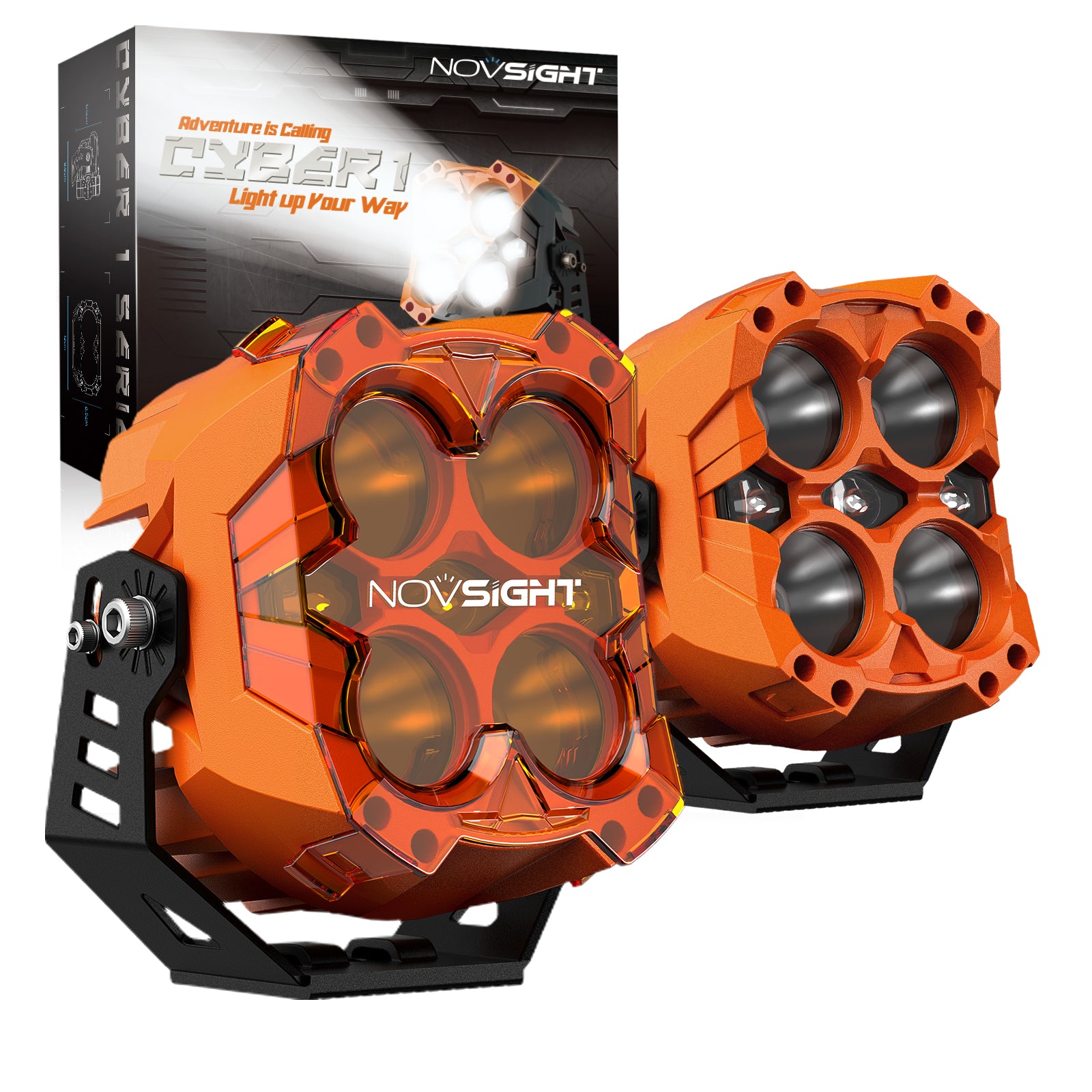 CYBER1 Series 6 Inch LED Pod Lights Kit for ATV - Off-Road Lighting, Waterproof Spot Flood Combo for UTV, Truck, Jeep - Perfect for Night Trail Riding & Hunting