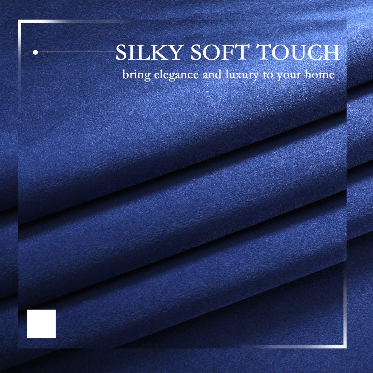 Navy Blue Velvet Blackout Curtains 84 Inches Long - Super Soft Thermal Insulated Grommet Window Panels (Set of 2) for Bedroom & Living Room - Light Blocking & Noise Reducing Home Decor