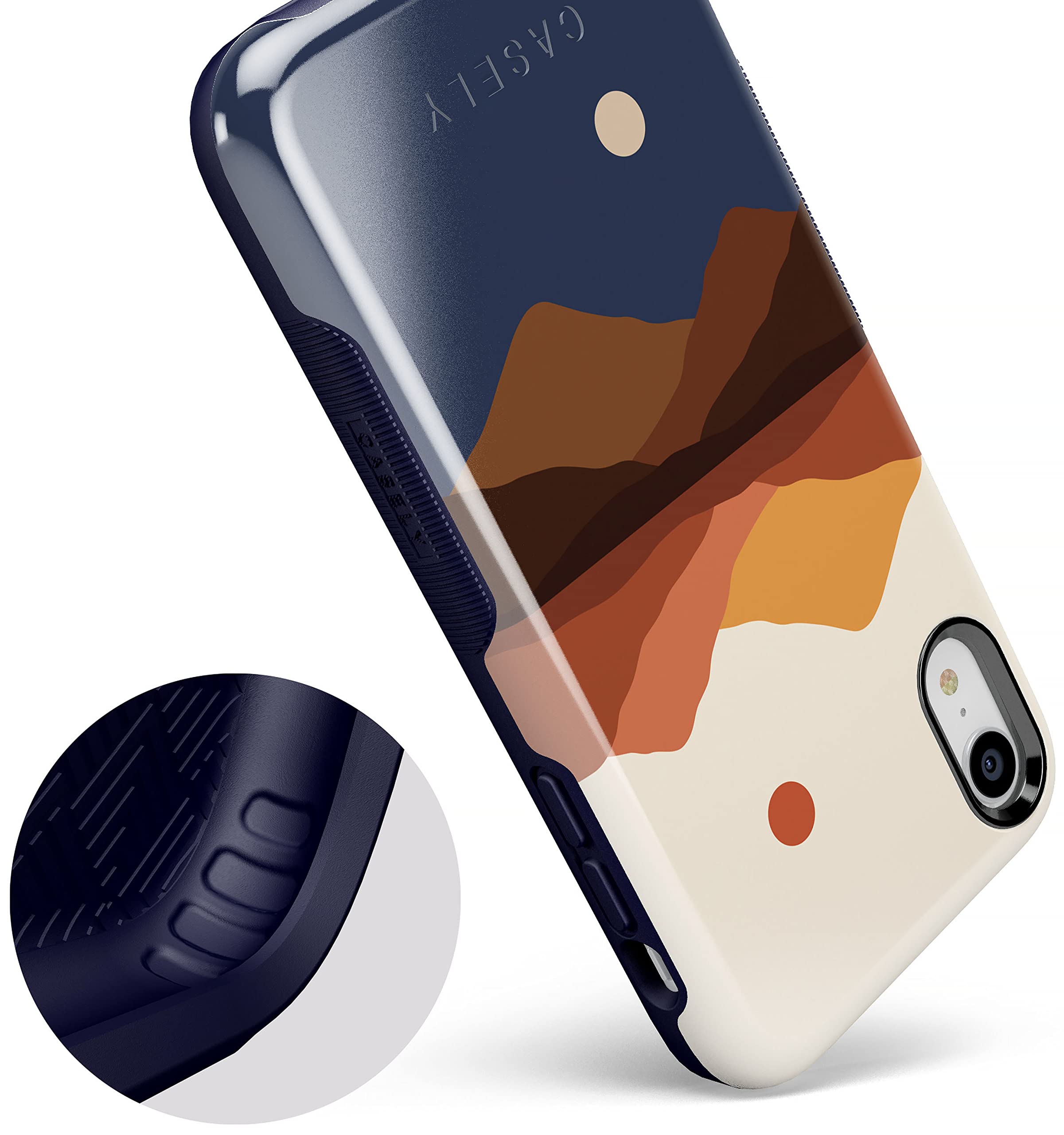 Casely iPhone XR Case - Opposites Attract Day & Night Colorblock Mountain Design | Protective Phone Cover for Women & Men | Perfect for Outdoor Adventures, Travel & Daily Use