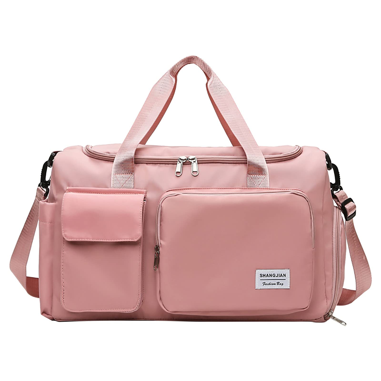 **Large Capacity Waterproof Foldable Women's Travel Bag - Lightweight Duffel Carry Luggage & Mesh Dance Shoe Tote (Pink, One Size) - Perfect for Gym, Yoga, Beach & Weekend Getaways**
