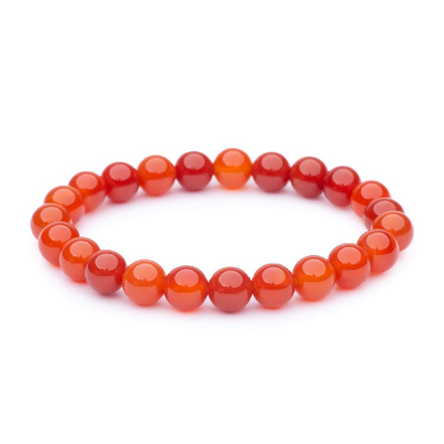 Natural Carnelian Stretch Bead Bracelet for Women - Handmade Healing Stone Jewelry - Perfect for Yoga, Meditation & Everyday Wear