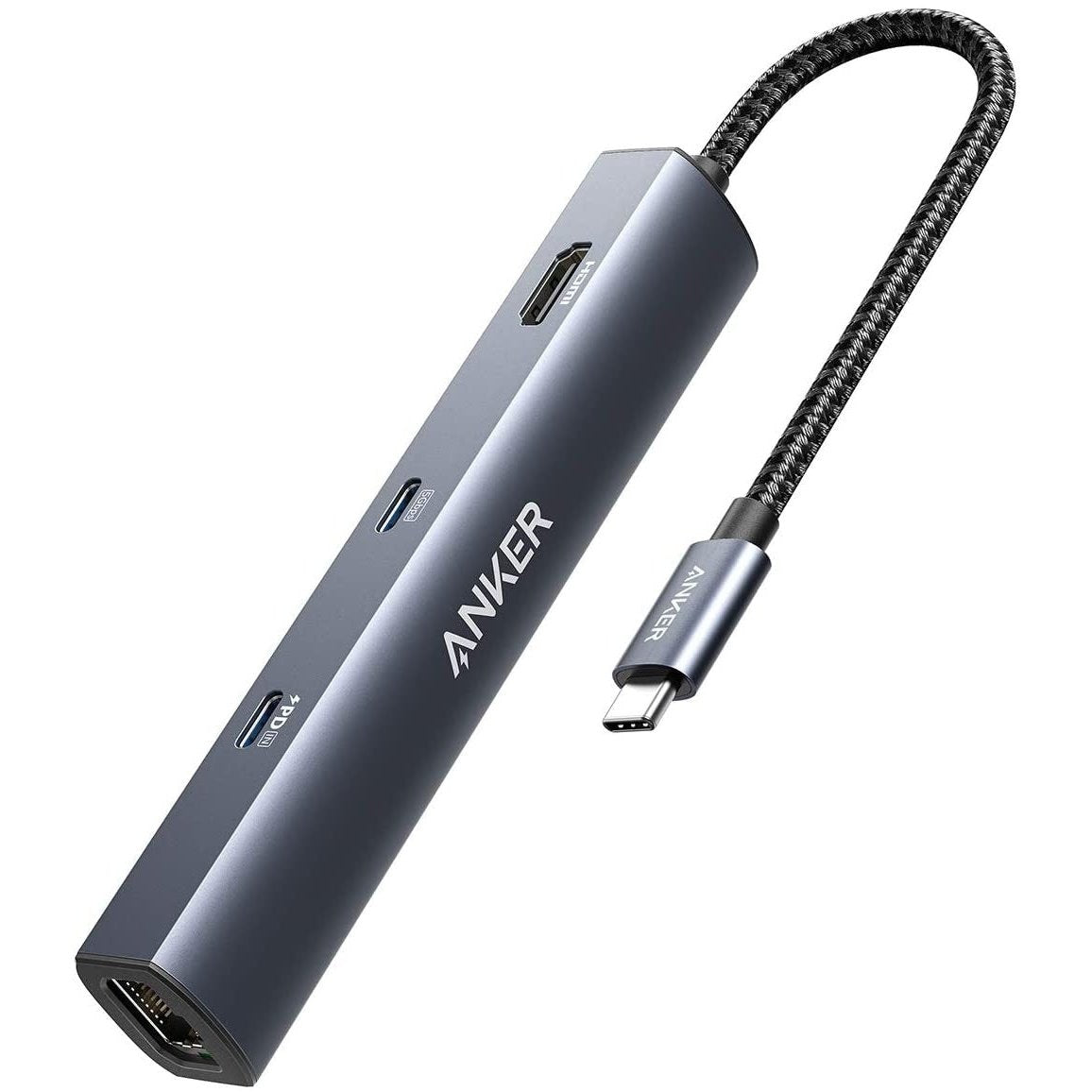 Anker PowerExpand 6-in-1 USB C Hub with 65W Power Delivery, 4K HDMI, 1Gbps Ethernet, USB-C & 2 USB 3.0 Ports - Perfect for MacBook, iPad Pro, and Windows Laptops for Home Office, Gaming, and Travel