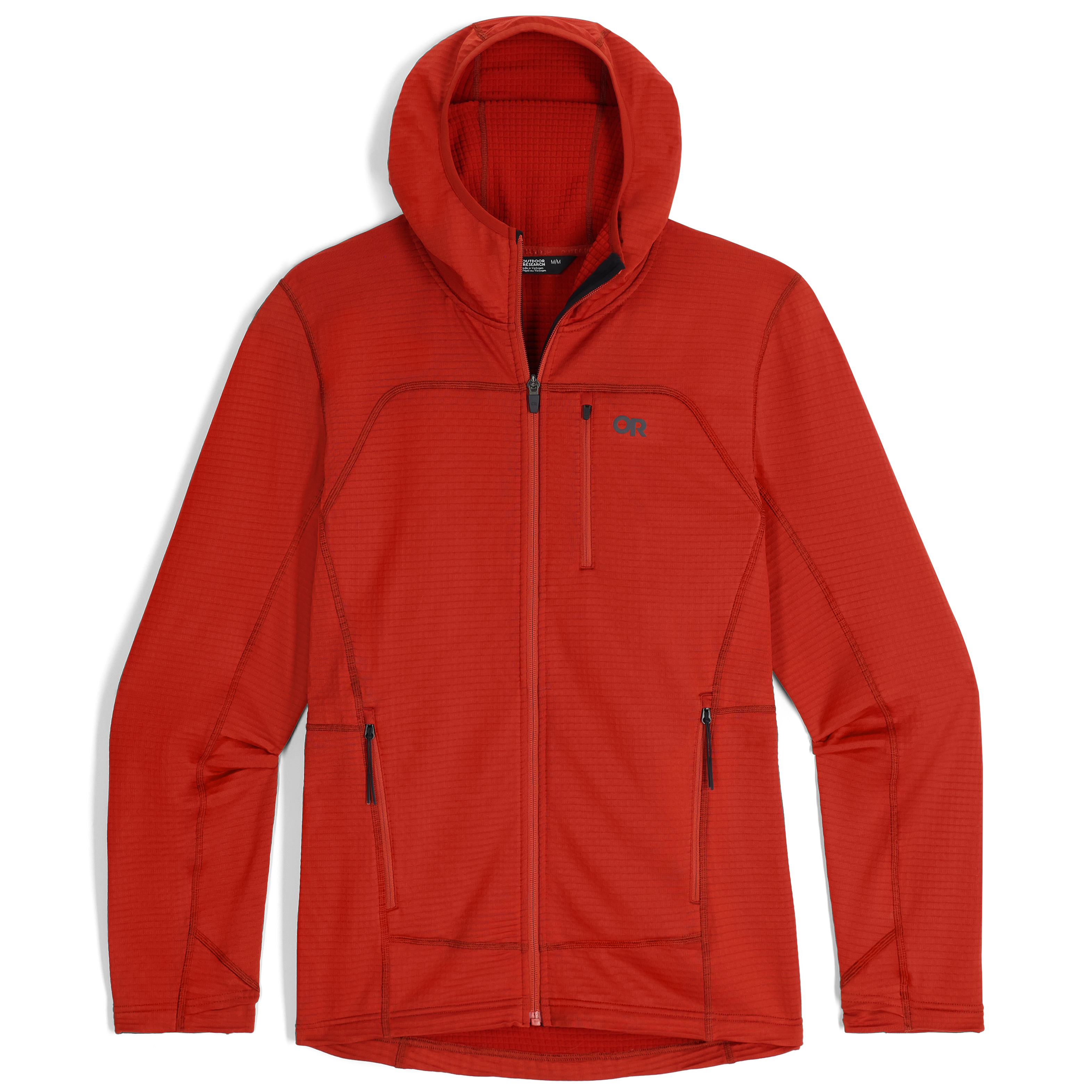 Men's Vigor Grid Fleece Full Zip Hoodie - Lightweight Warm Jacket for Outdoor Activities, Hiking & Casual Wear